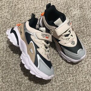 Kids Sports Sneakers - Black, Gray, and White